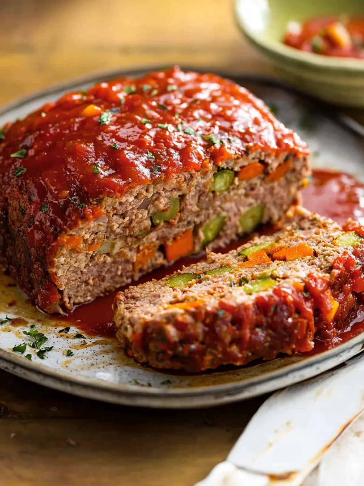 Vegetable Studded Turkey Meatloaf