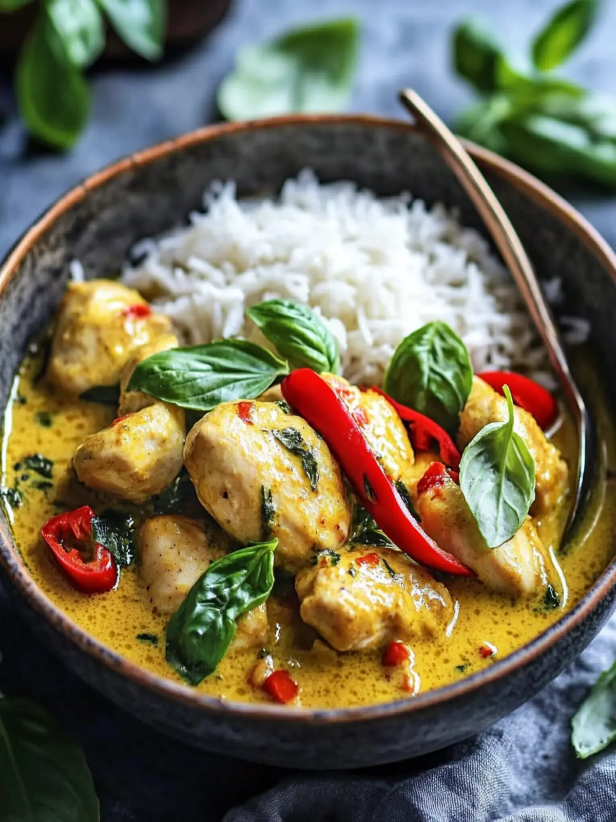 Basil Chicken with Coconut Curry Sauce