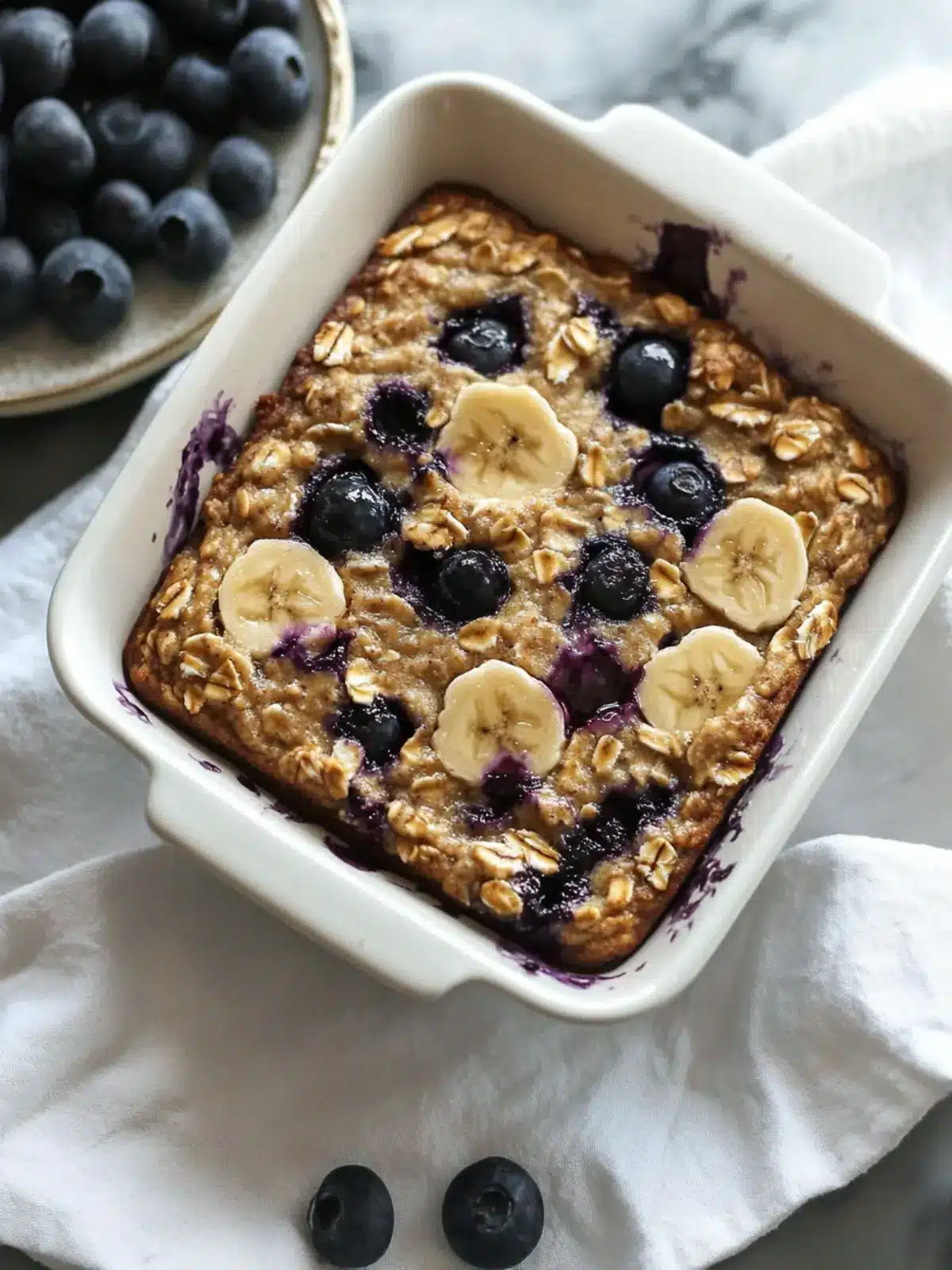 High Protein Banana Bread Blueberry Baked Oatmeal