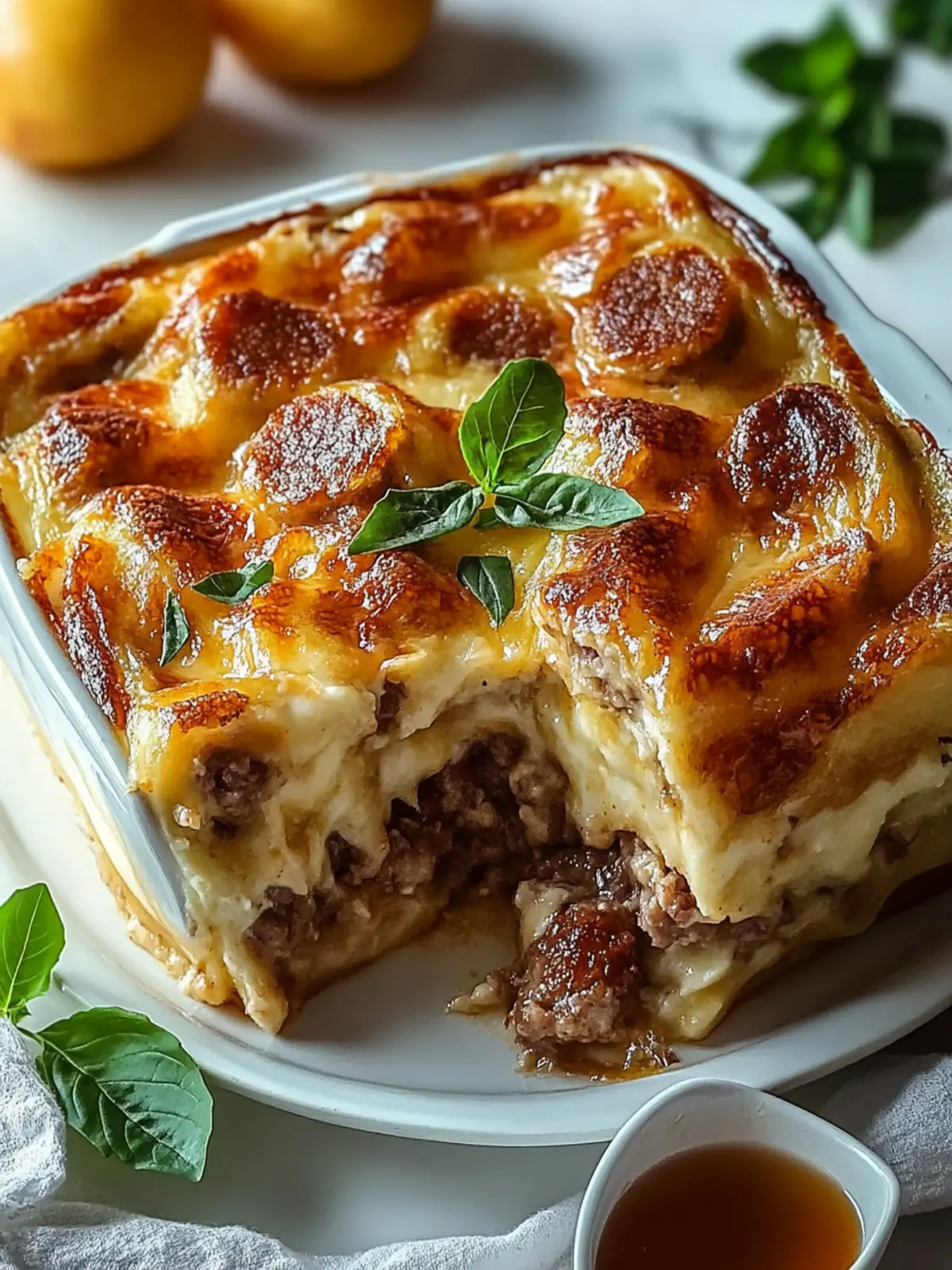 Pancake Sausage Casserole with Beef