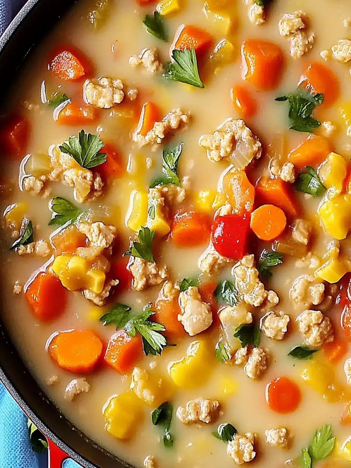 Ground Turkey Soup with Veggies