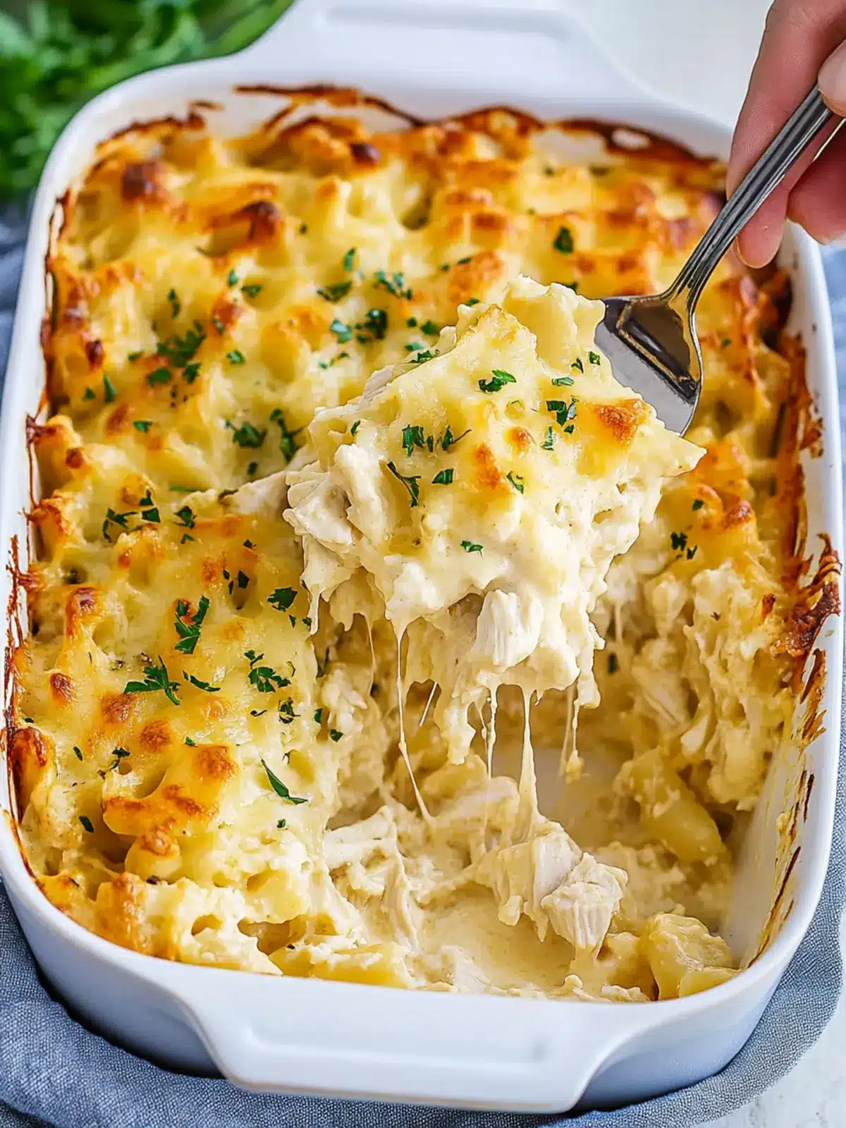 Creamy Chicken Alfredo Bake Casserole