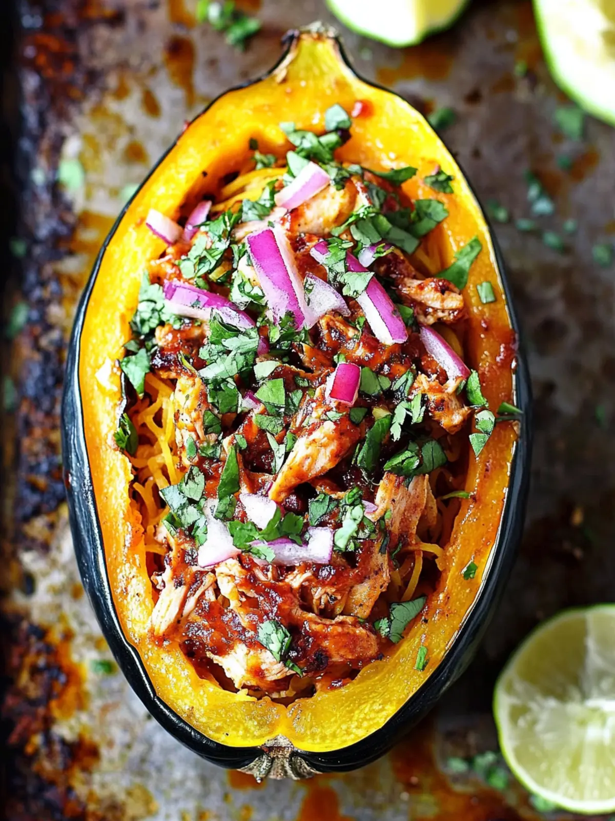 Barbecue Chicken Stuffed Spaghetti Squash