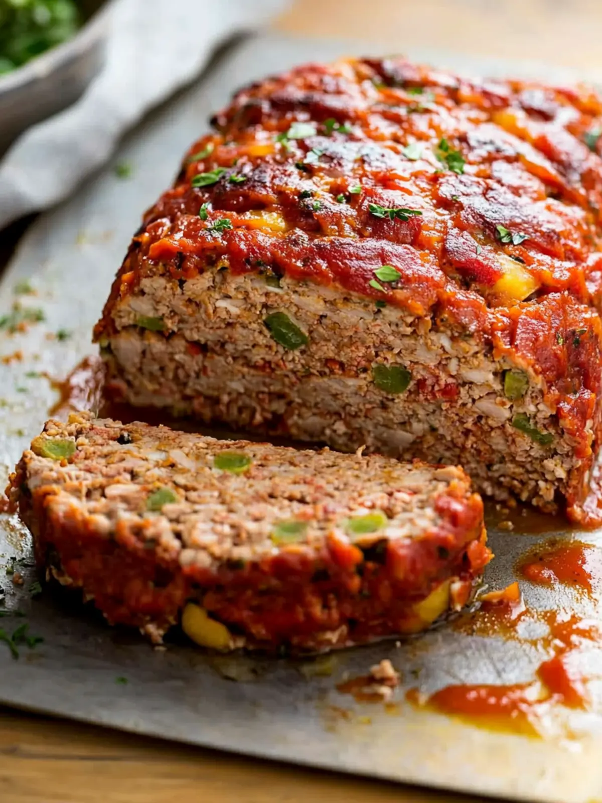 Vegetable Studded Turkey Meatloaf