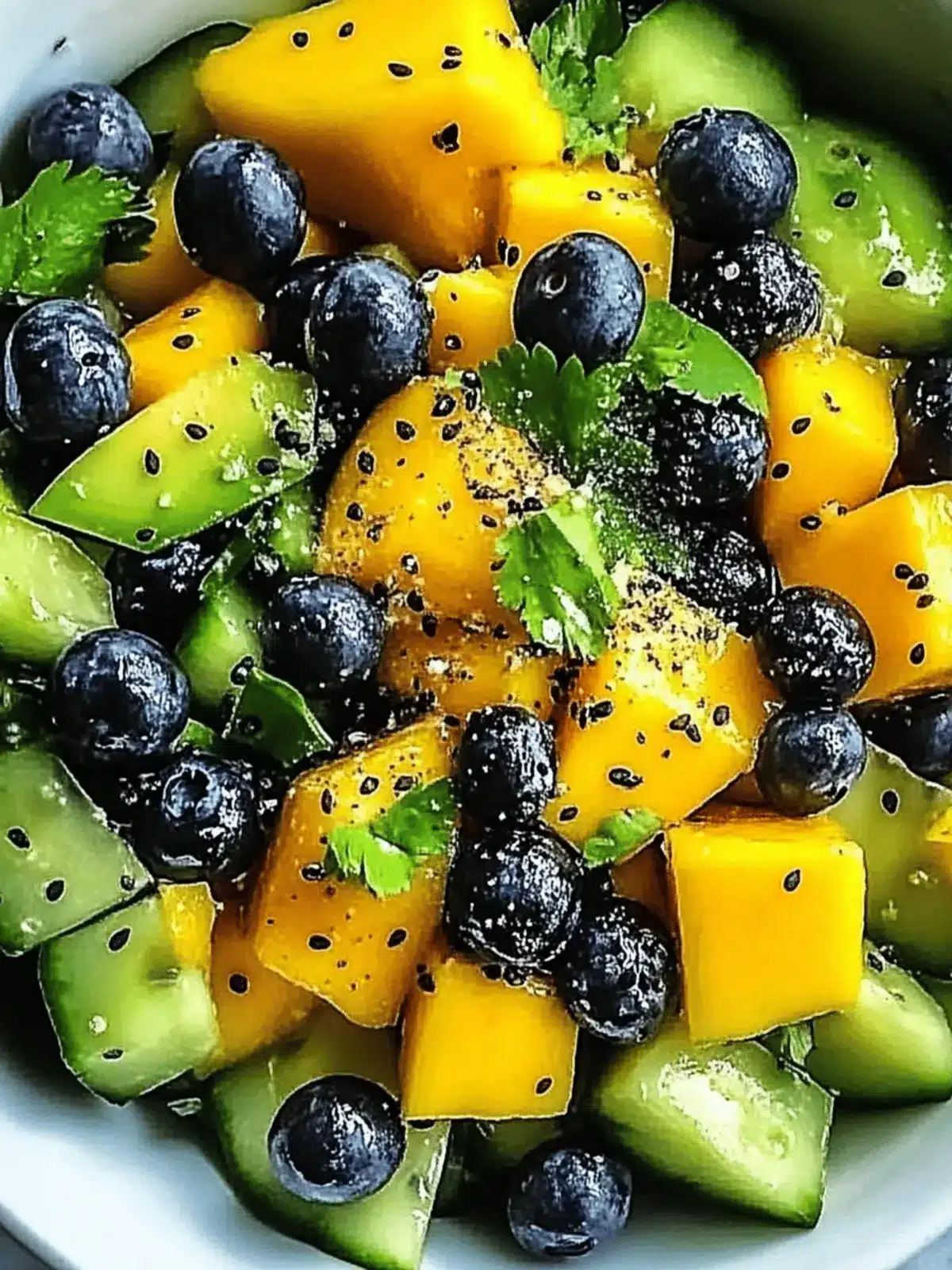 Mango Cucumber Salad with Blueberries and Avocado