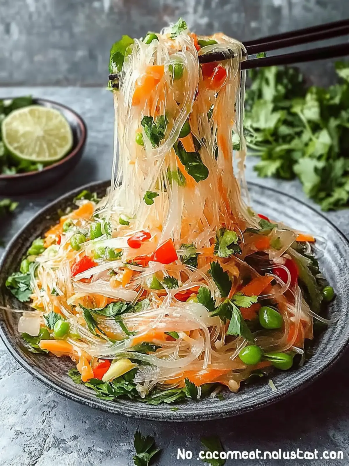 No Cook Noodle Salad with a Tangy Dressing