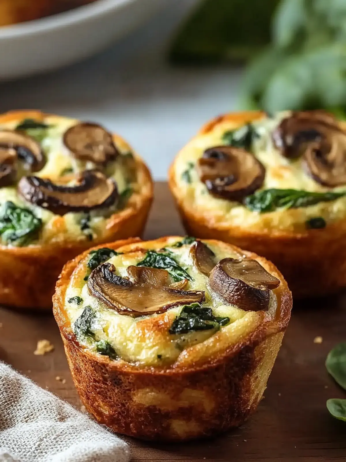 Spinach and Mushroom Quiche Muffins