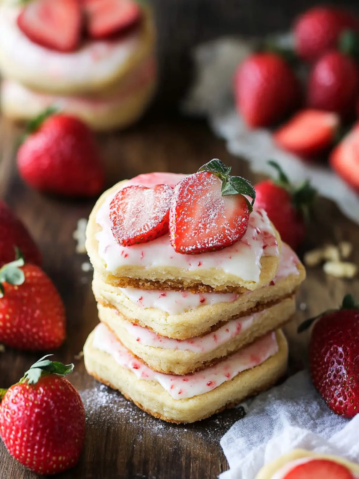 Strawberry Shortbread Cookies