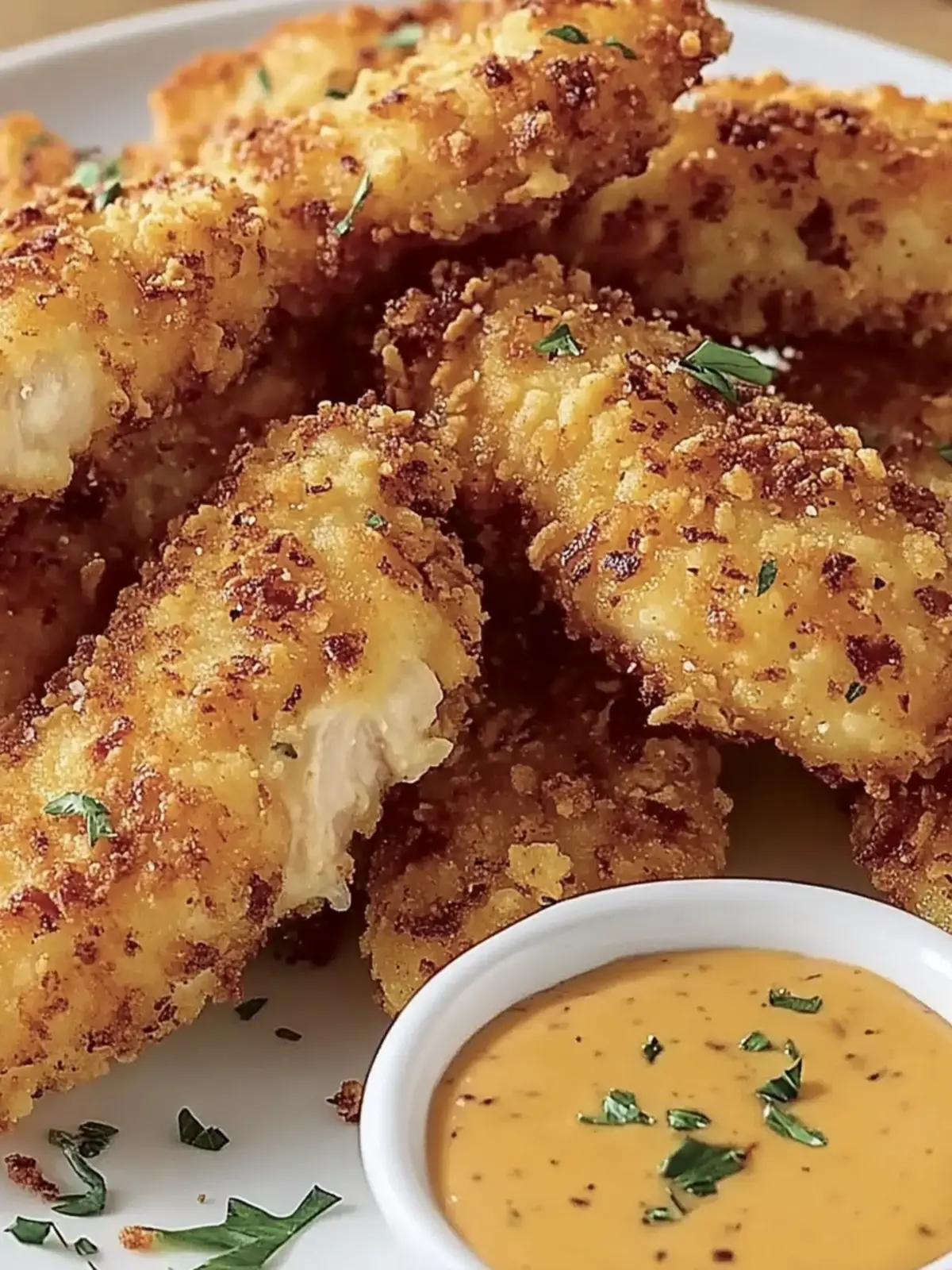 Crispy Chicken Tenders with Dipping Sauce