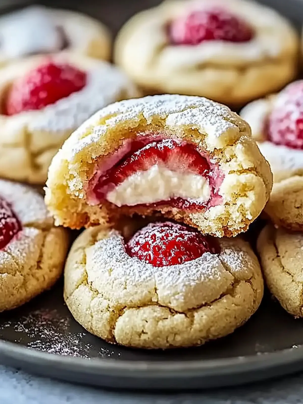 Strawberry Cheesecake Stuffed Cookies