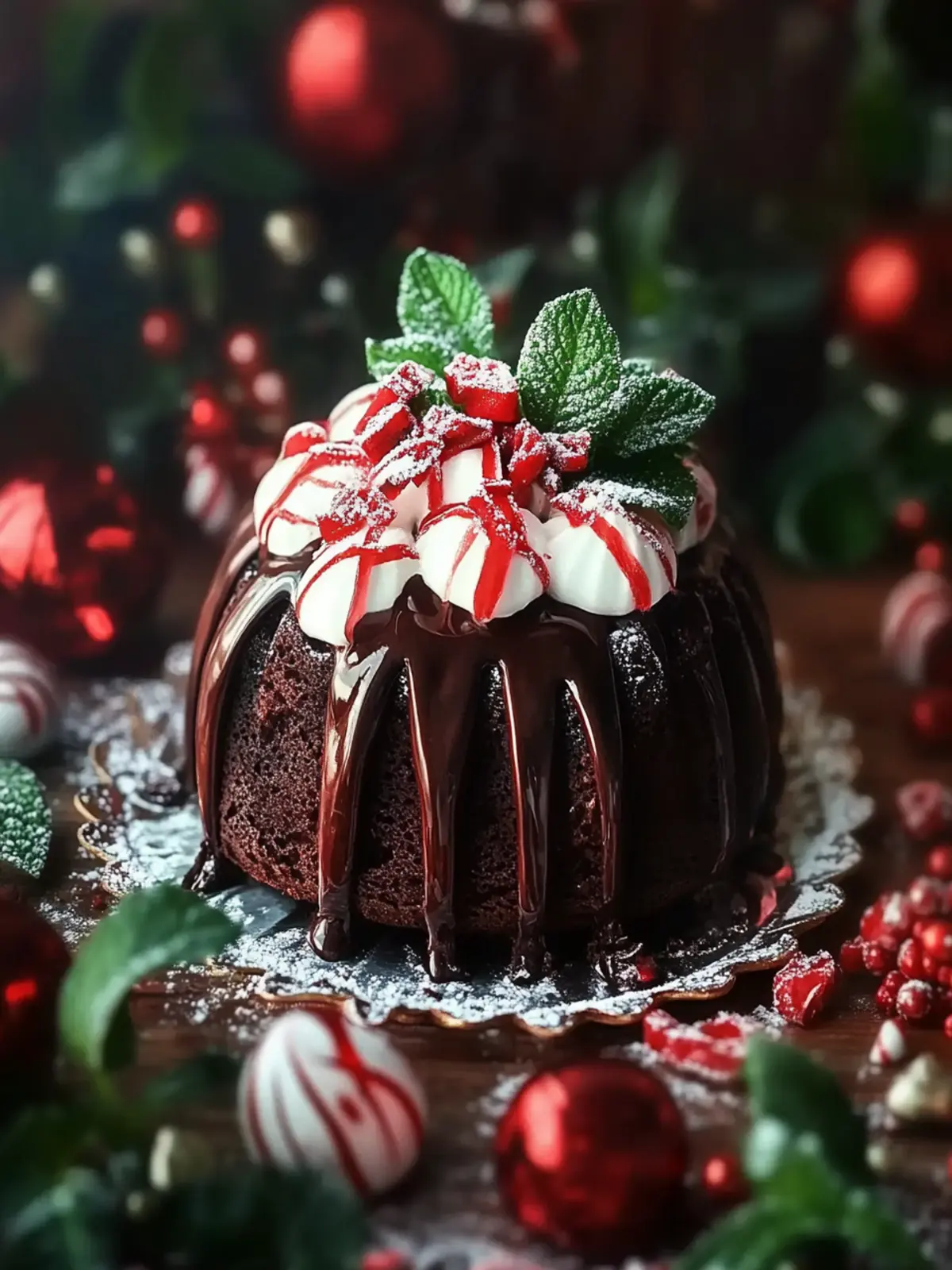 Vegan Peppermint Chocolate Cake