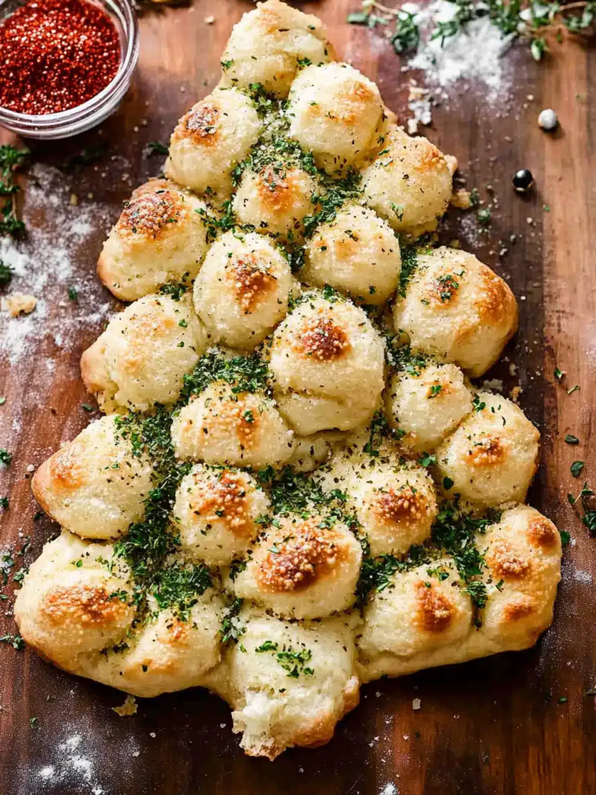 Cheesy Garlic Pull-Apart Christmas Tree Bread