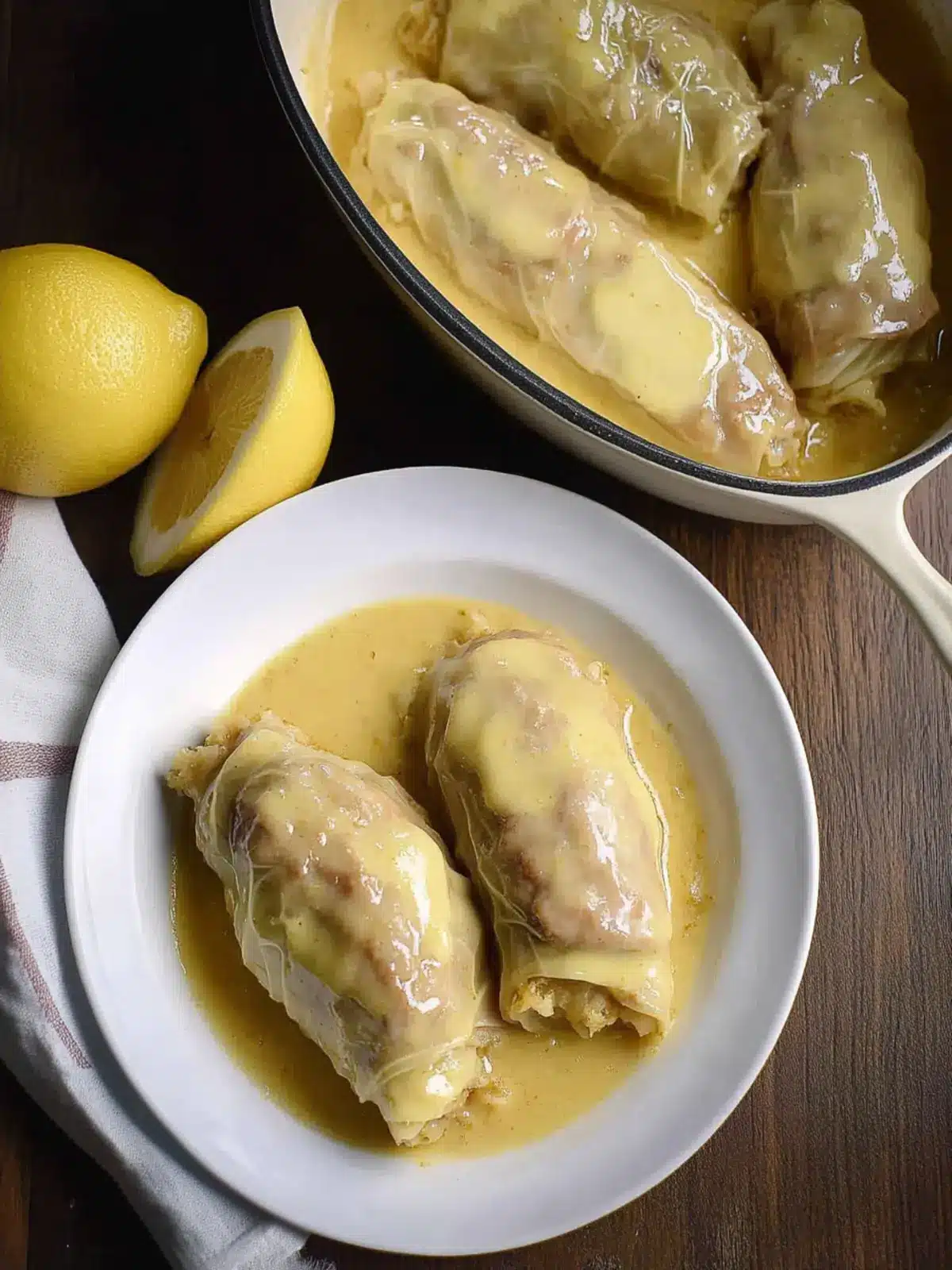 Stuffed Cabbage Rolls Recipe With Egg-Lemon Sauce