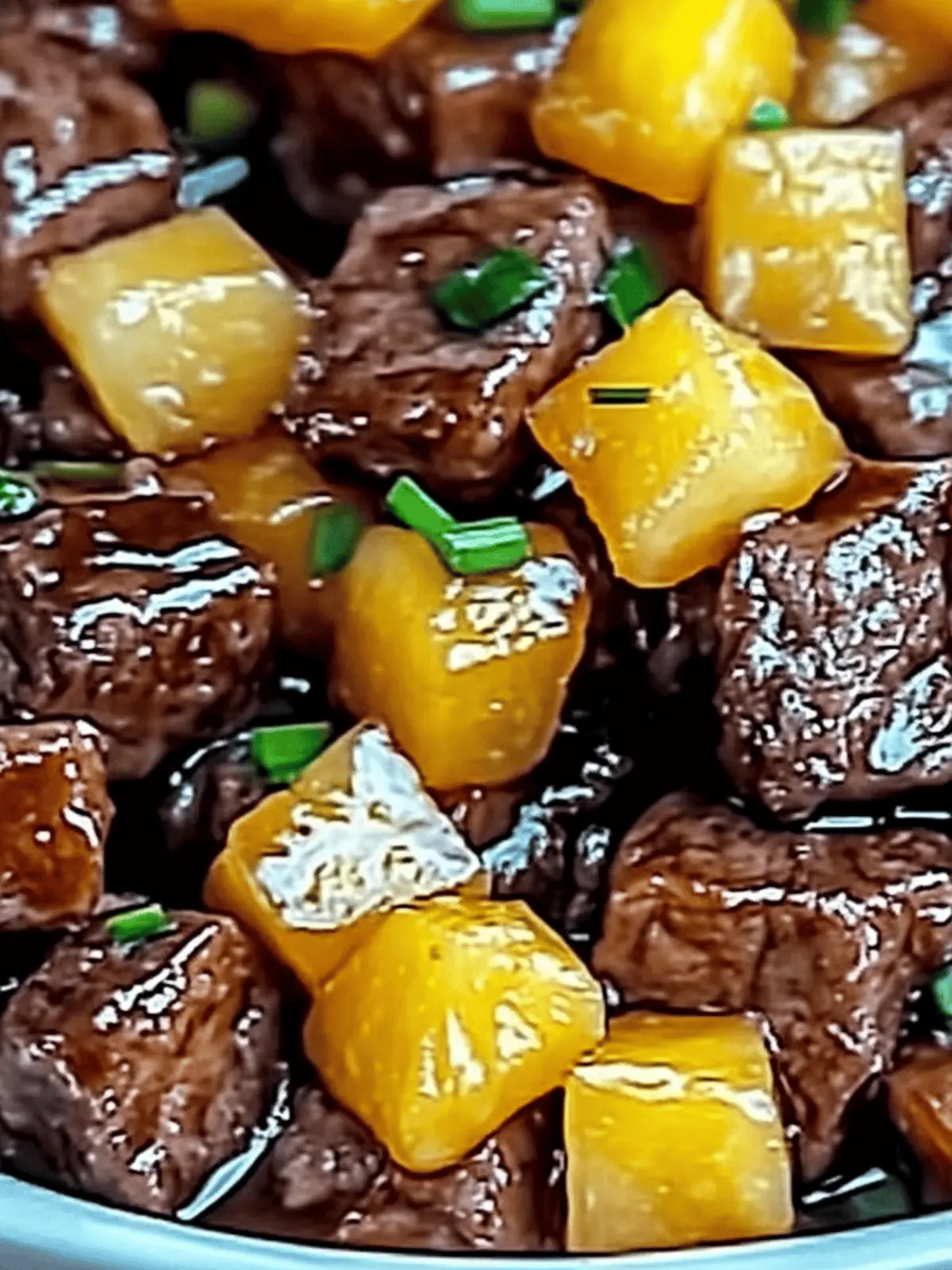 Sticky Pineapple Brown Sugar Glazed Beef