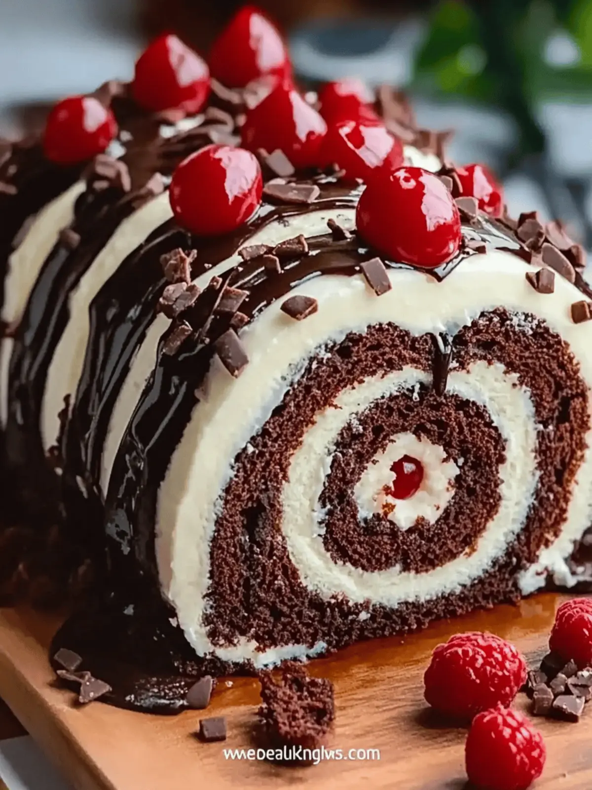 Elegant Black Forest Cake Roll