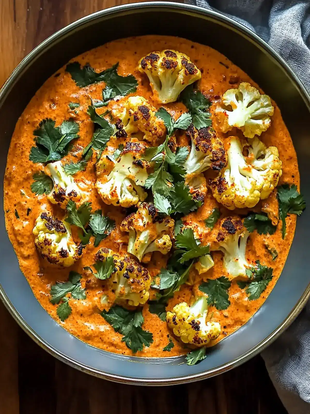 Spice-Roasted Cauliflower in Creamy Coconut Tomato