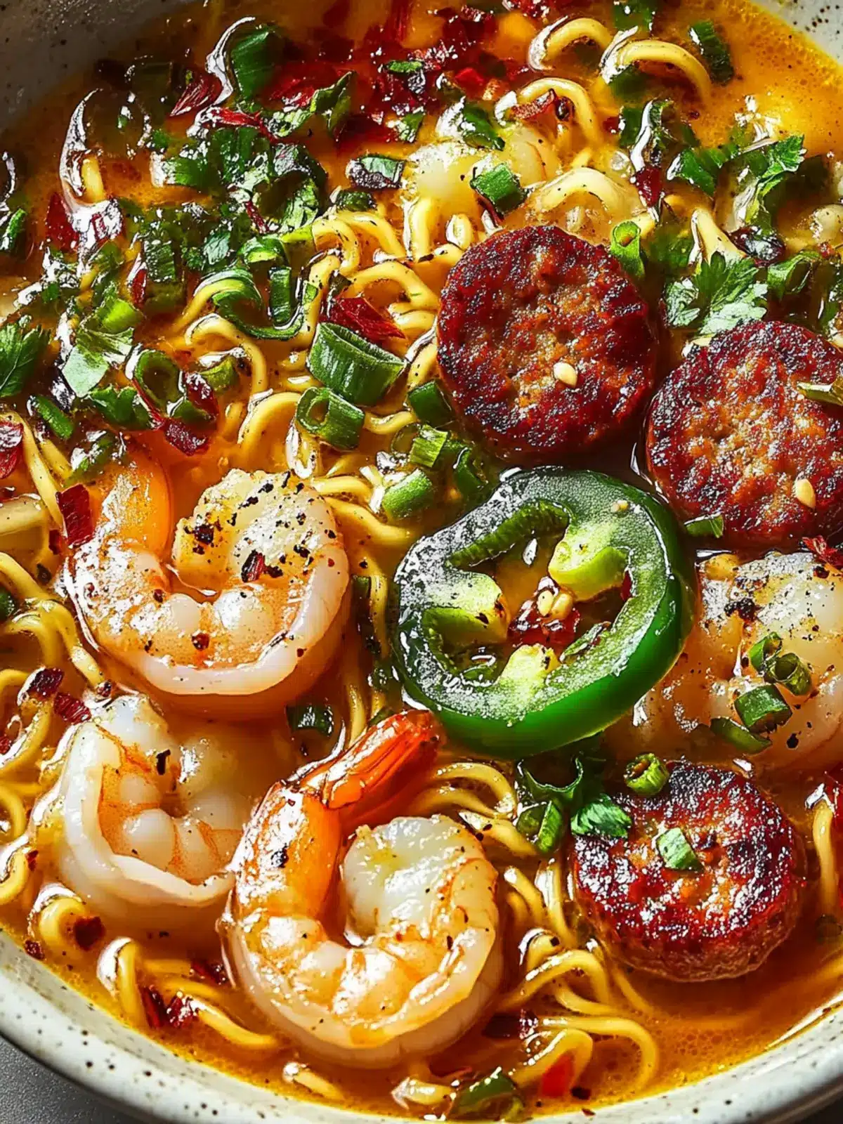 Spicy Jalape o Cheddar Sausage & Shrimp Ramen Bliss 2 Spicy Jalape o Cheddar Sausage & Shrimp Ramen