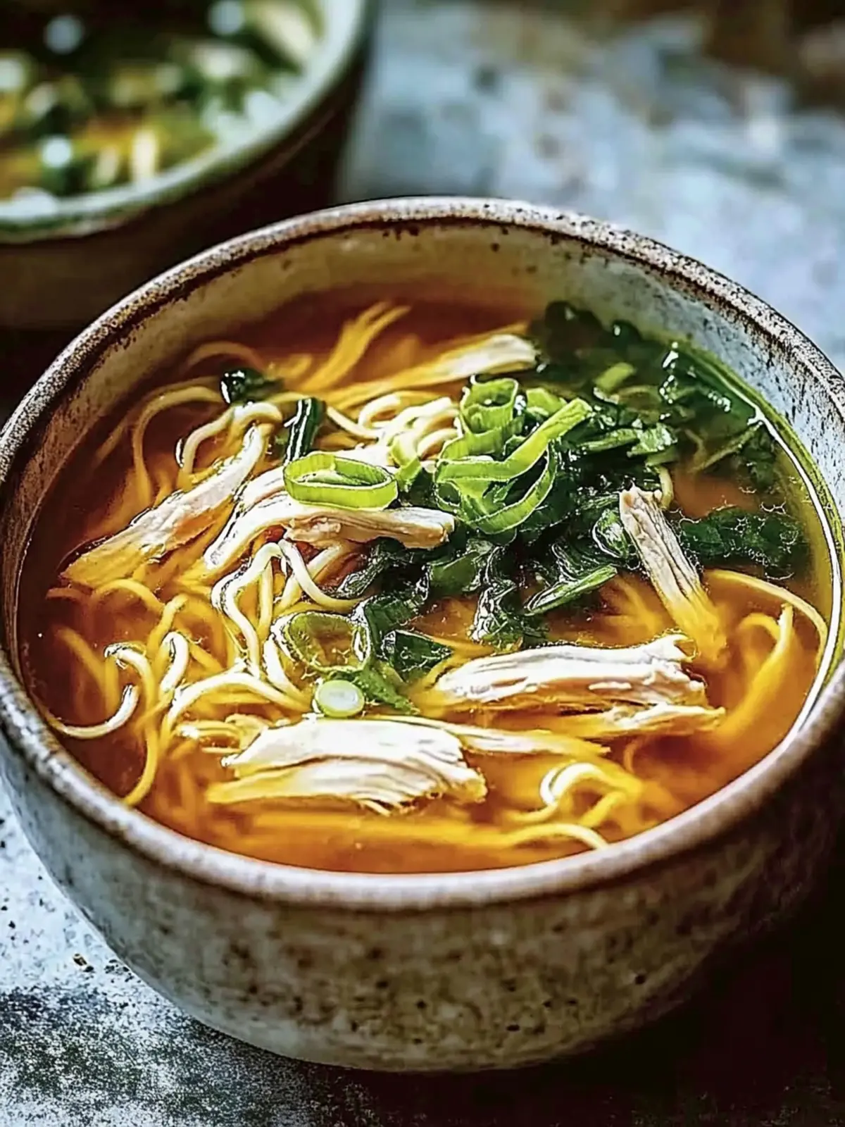 Ginger Scallion Chicken Noodle Soup