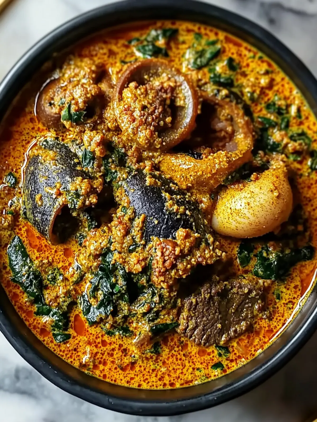 Hearty Nigerian Egusi with Beef and Periwinkles for Soulful Comfort 2 Hearty Nigerian Egusi with Beef and Periwinkles