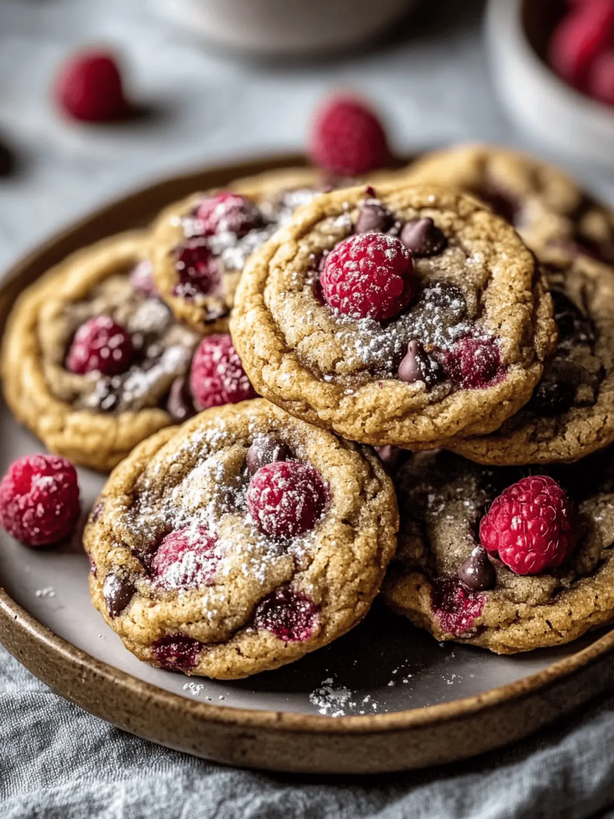 Brown Butter Raspberry Chocolate Chip Cookies