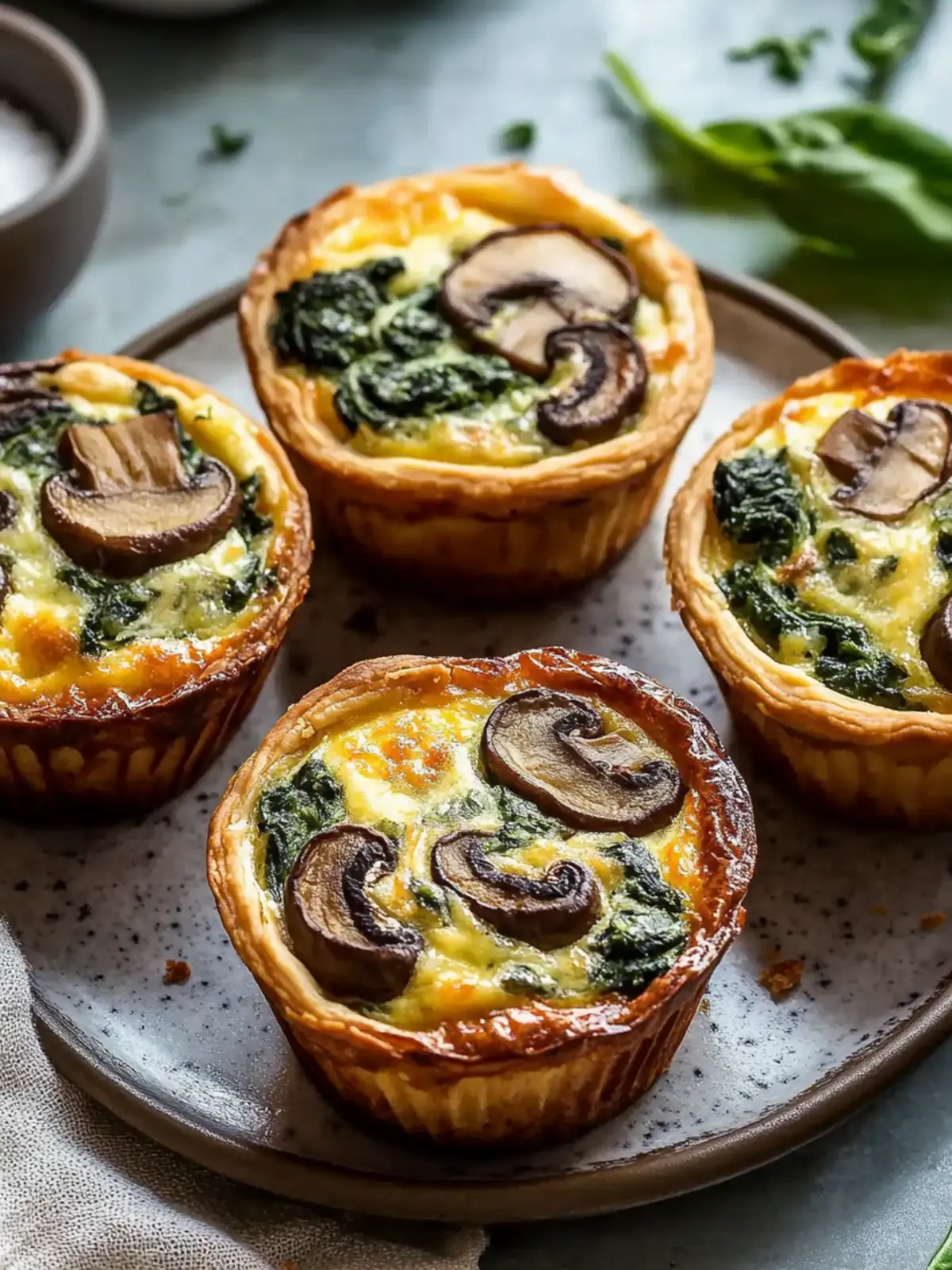 Spinach and Mushroom Quiche Muffins