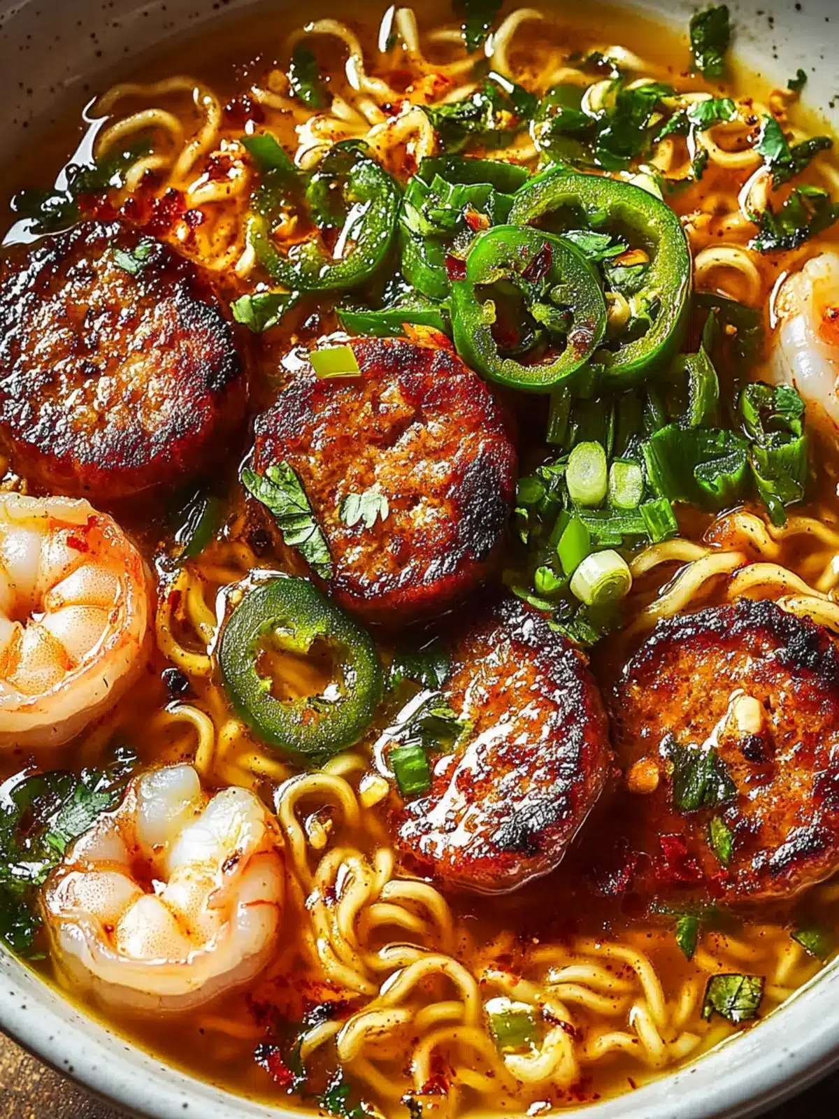 Spicy Jalape o Cheddar Sausage & Shrimp Ramen Bliss 4 Spicy Jalape o Cheddar Sausage & Shrimp Ramen