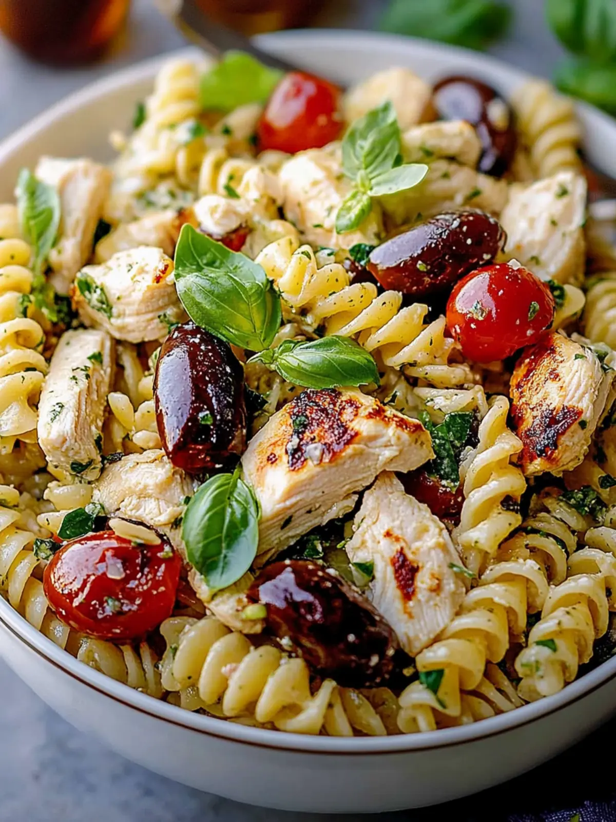 Mediterranean Chicken Pasta Salad