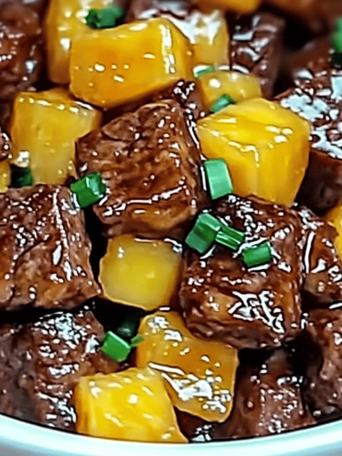 Sticky Pineapple Brown Sugar Glazed Beef