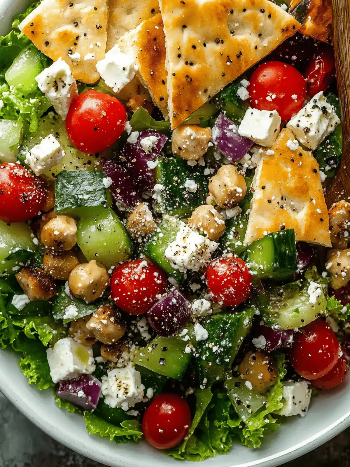 Crunchy Mediterranean Chopped Salad with Pita Dust Bliss 4 Crunchy Mediterranean Chopped Salad with Pita Dust