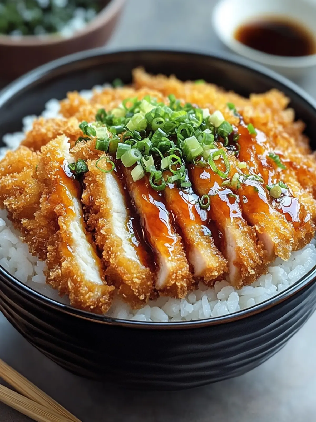 Japanese Katsu Bowls With Tonkatsu Sauce