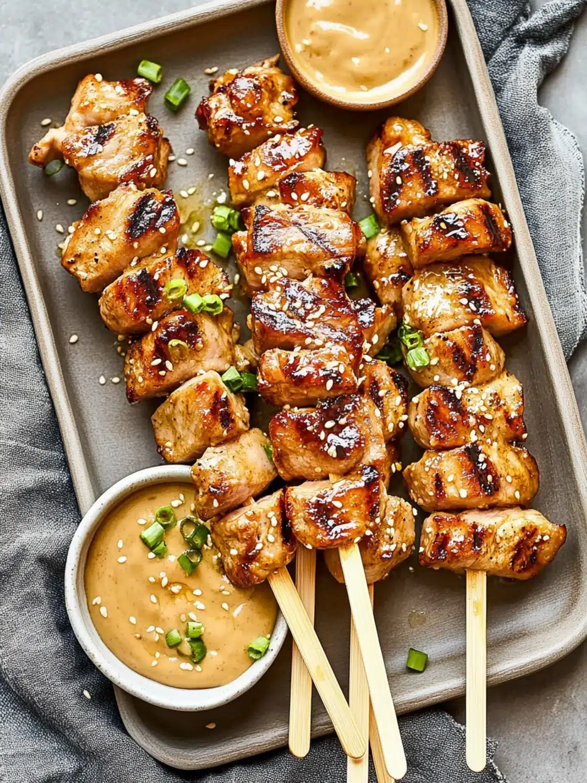 Miso Honey Pork Tenderloin Skewers