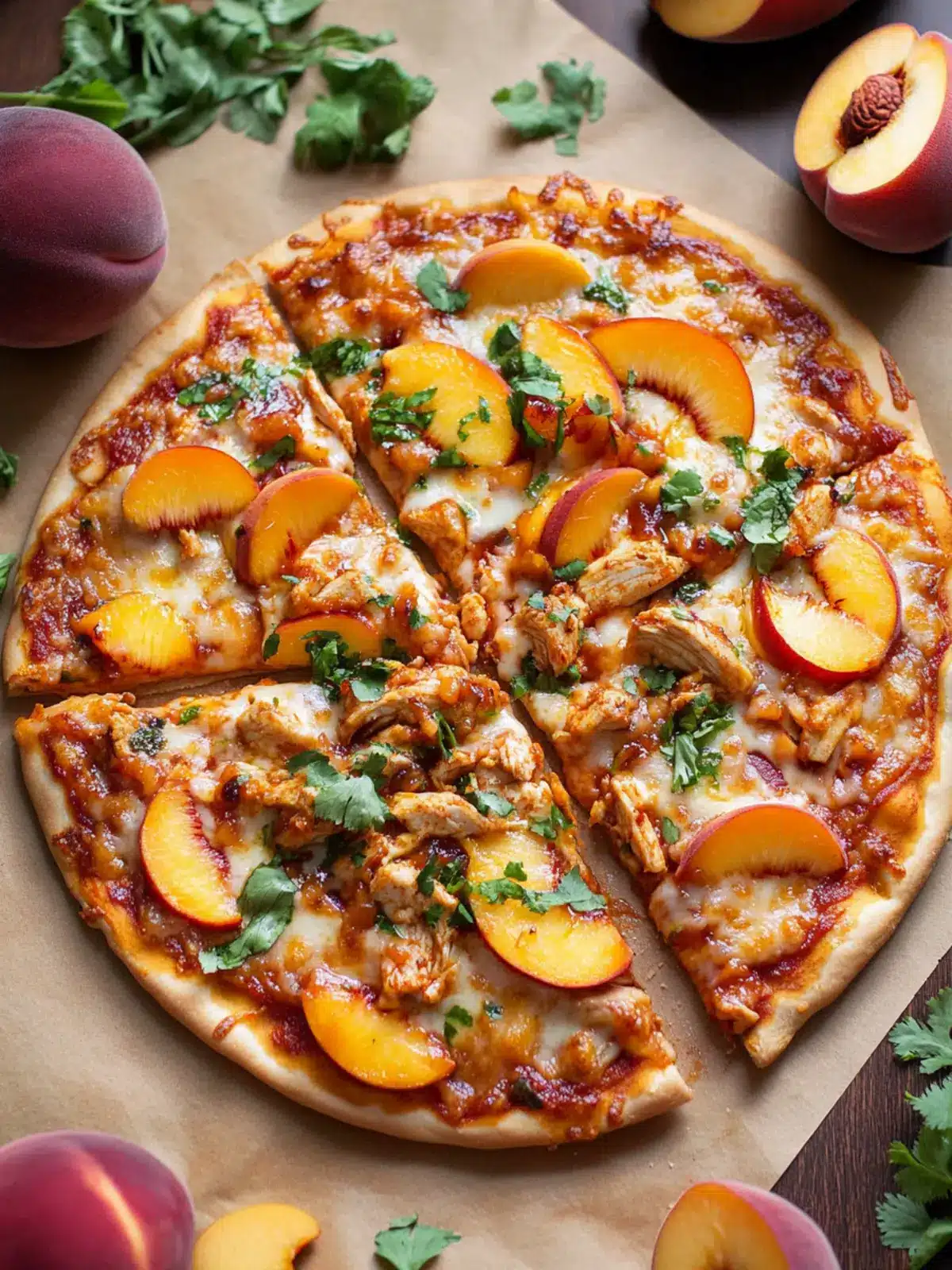 Peach BBQ Chicken Pizza