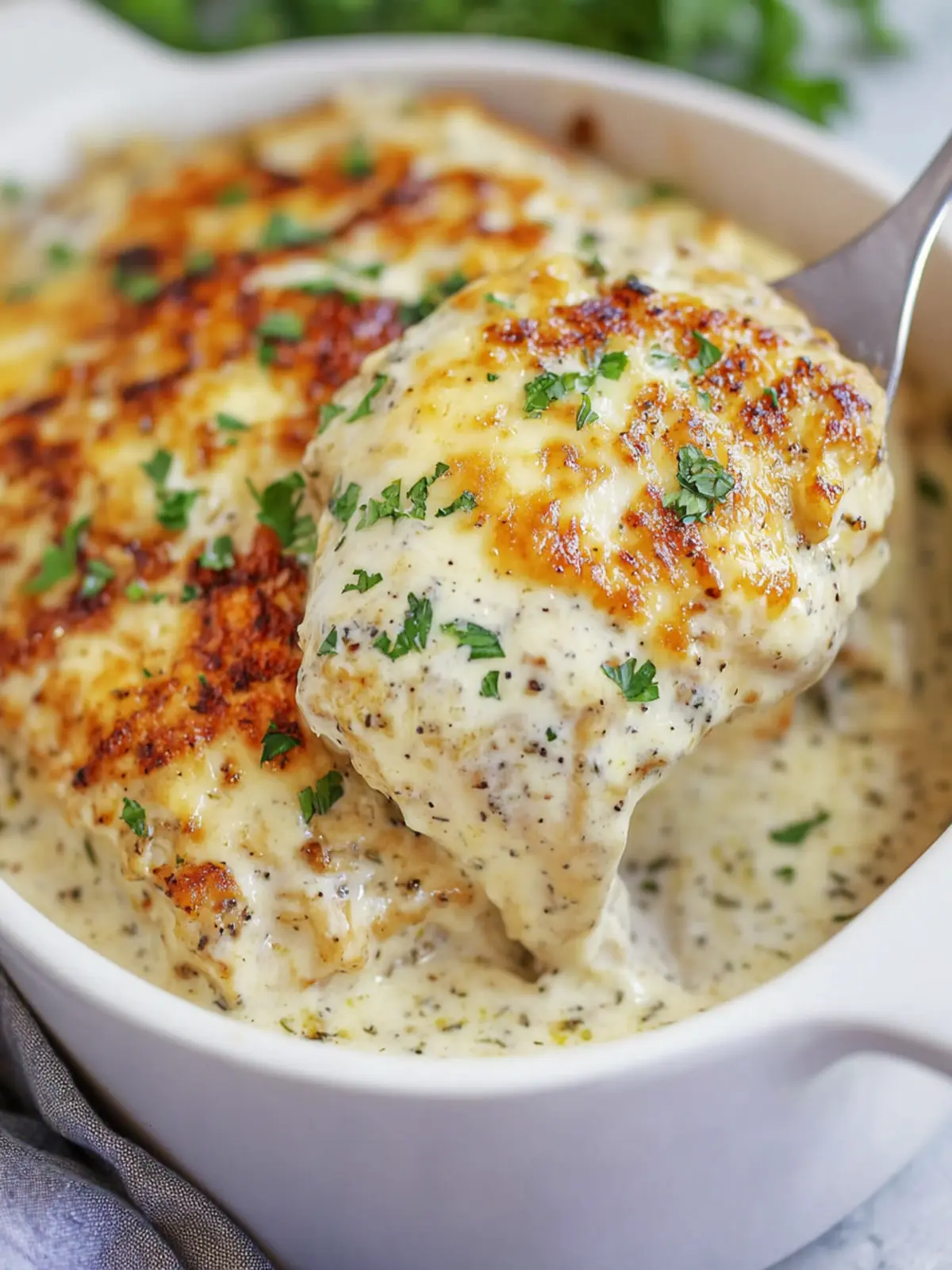 Smothered Cheesy Sour Cream Chicken