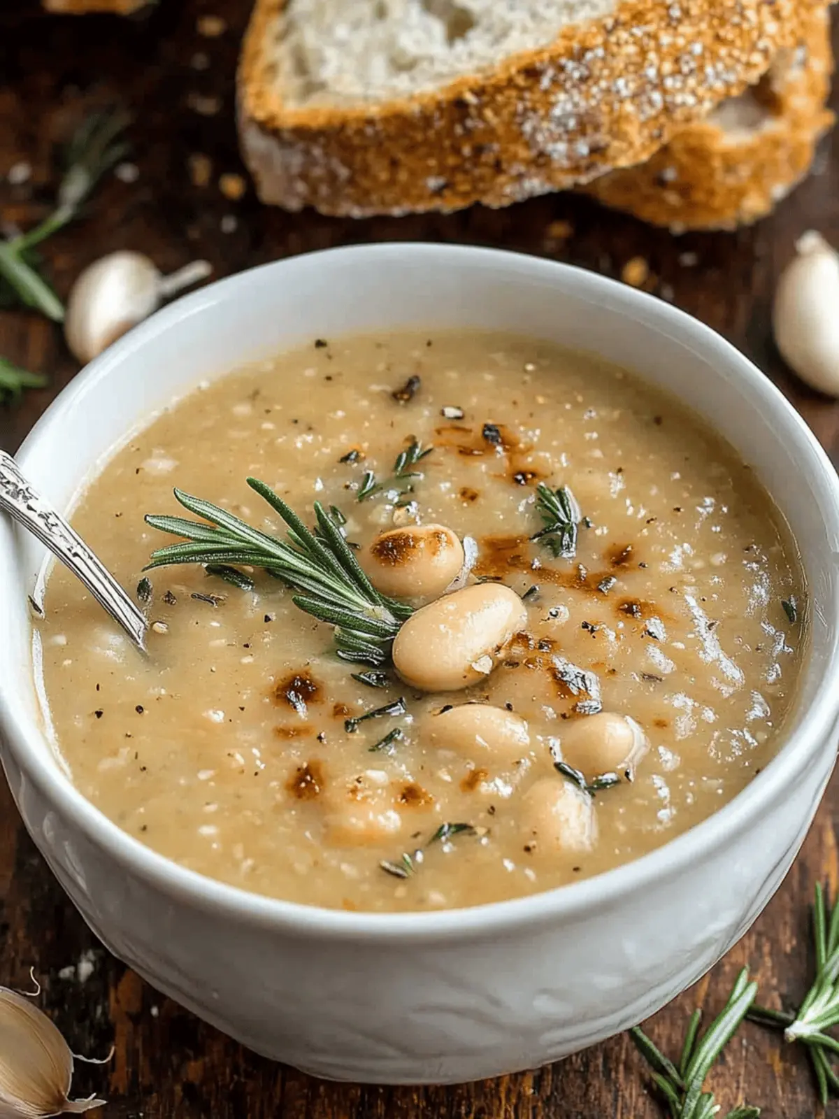 Rosemary Roasted Garlic Bean Soup