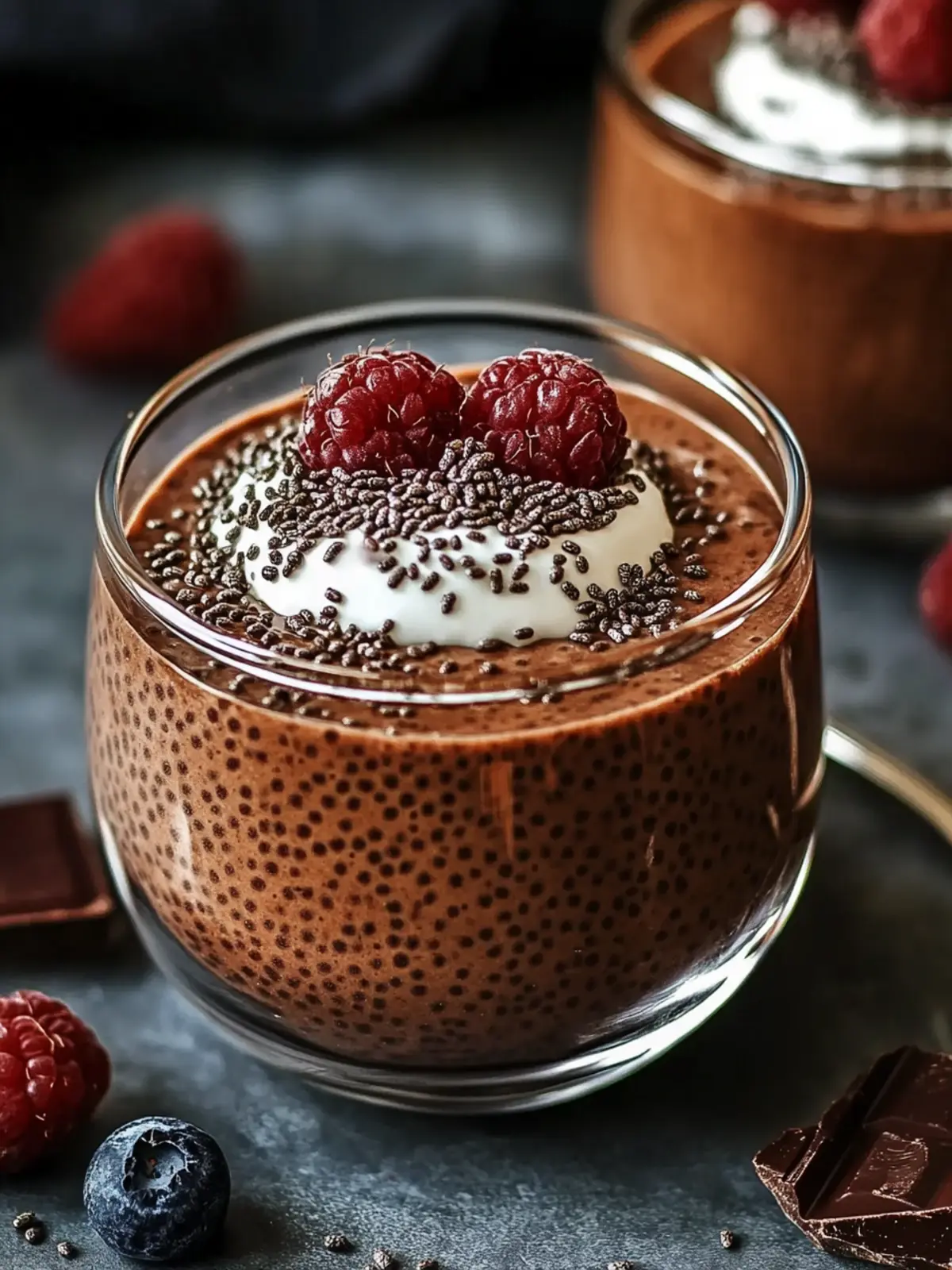 High Protein Chocolate Chia Pudding
