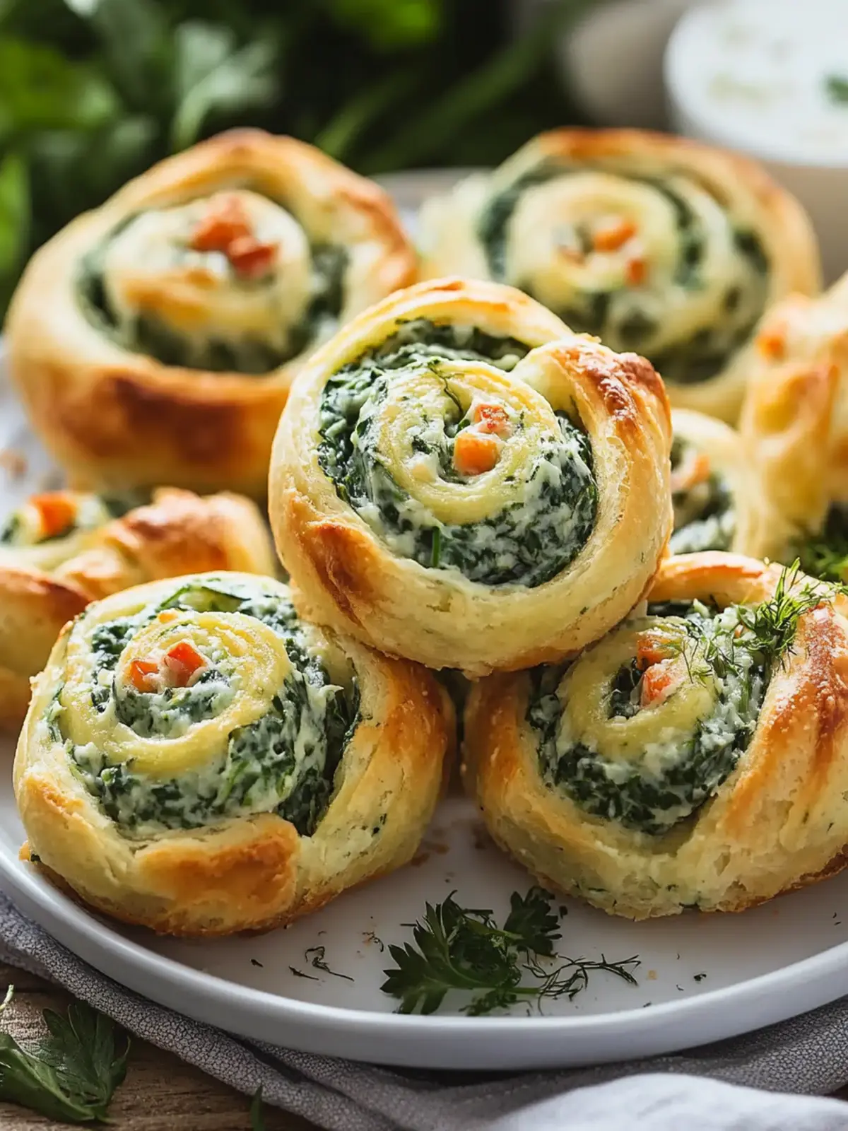 Creamy Spinach Dip Pinwheels