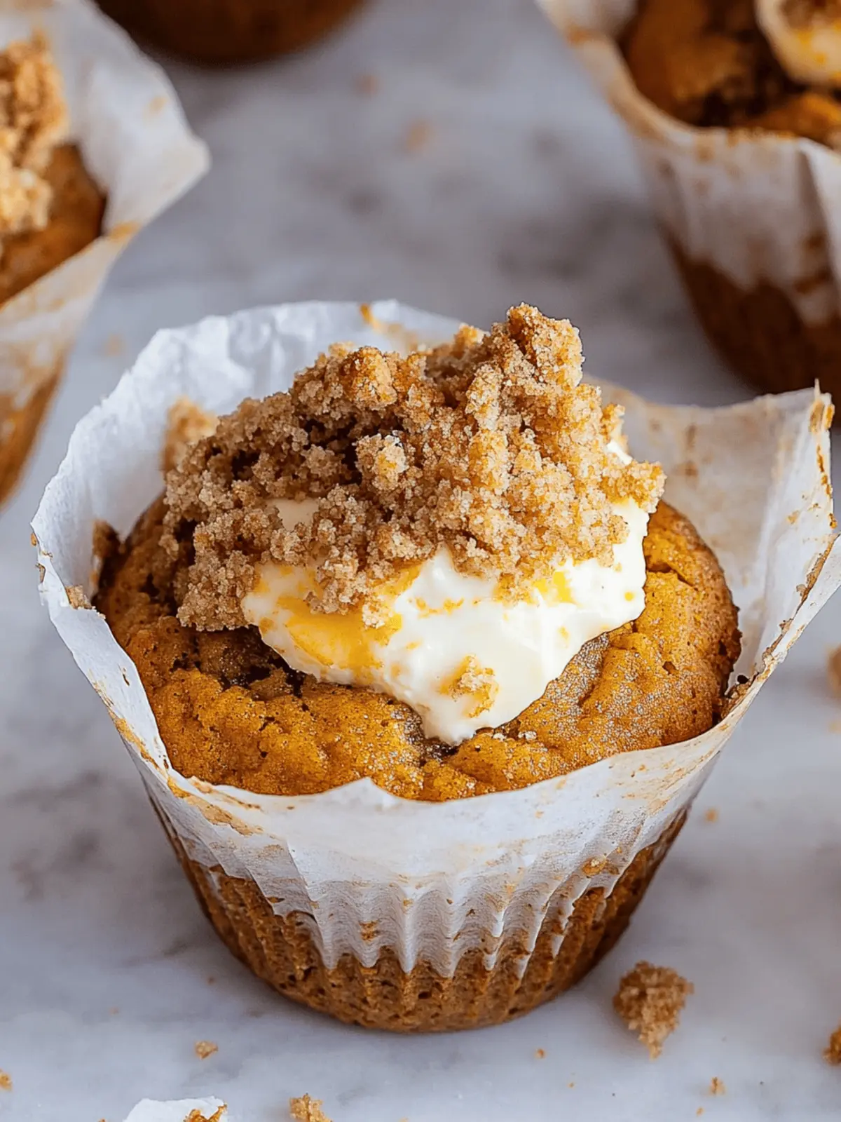 Pumpkin Cream Cheese Muffins with Crumble