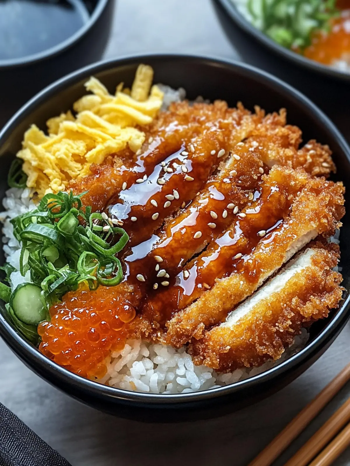 Japanese Katsu Bowls With Tonkatsu Sauce