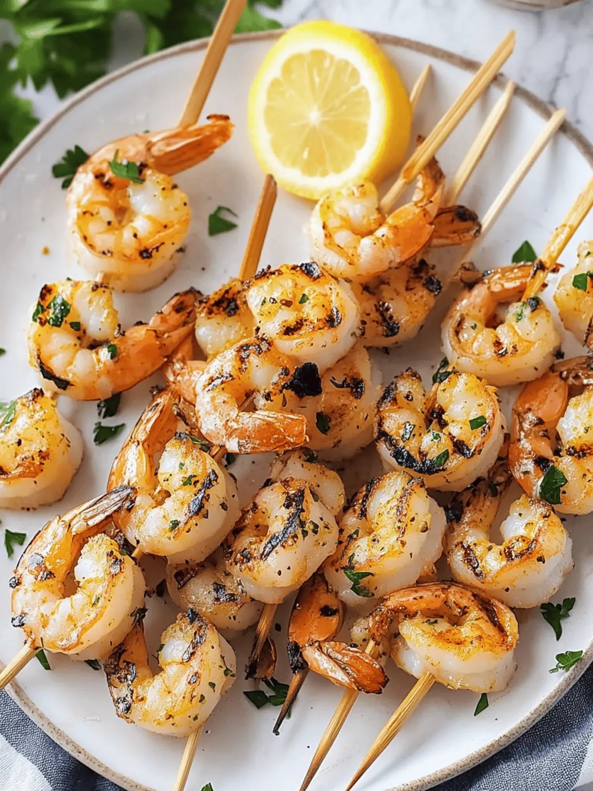 Zesty Lemon Herb Grilled Shrimp Skewers for Perfect Summer Nights 3 Grilled Shrimp Skewers with Zesty Lemon Herb