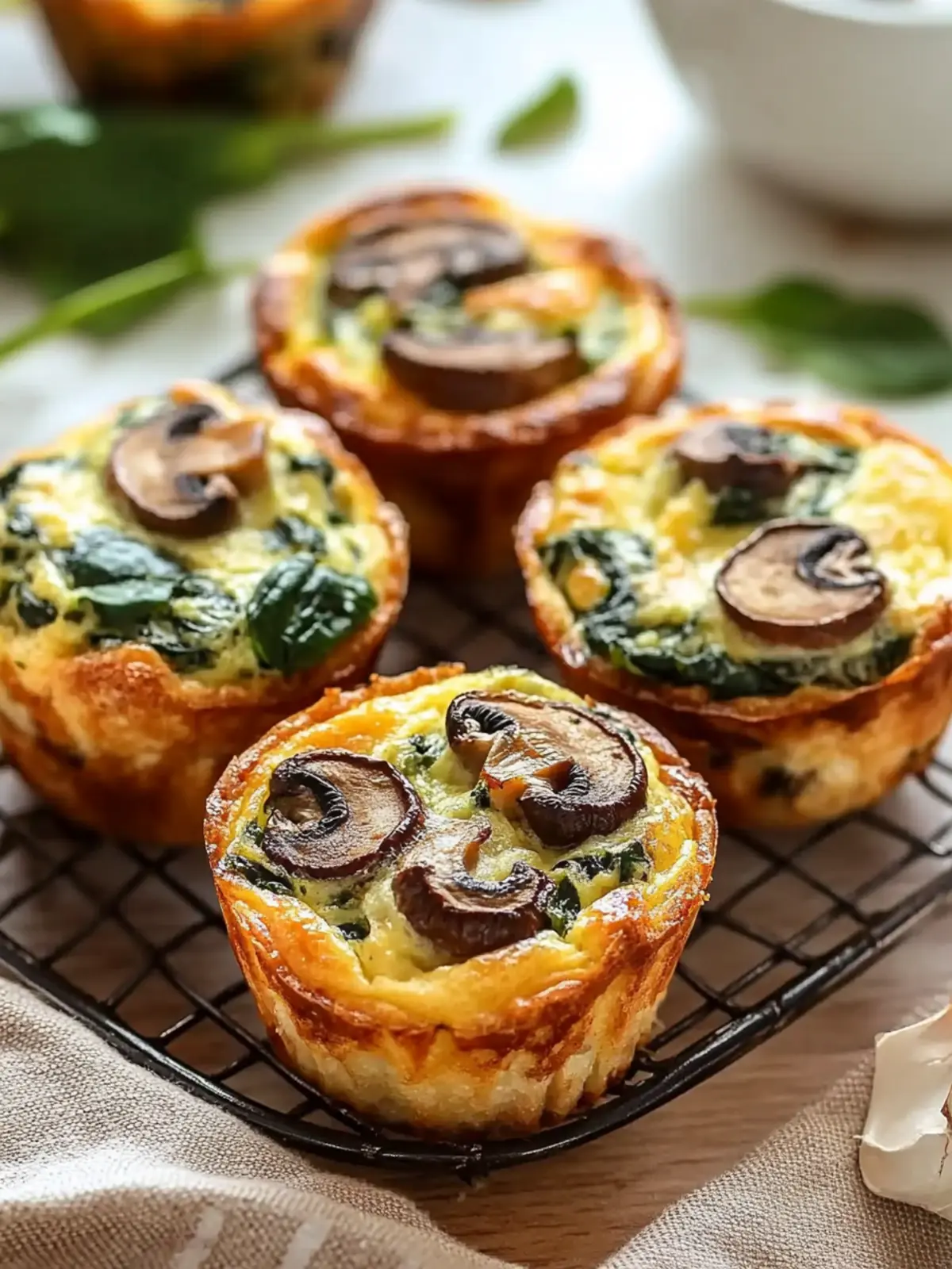 Spinach and Mushroom Quiche Muffins