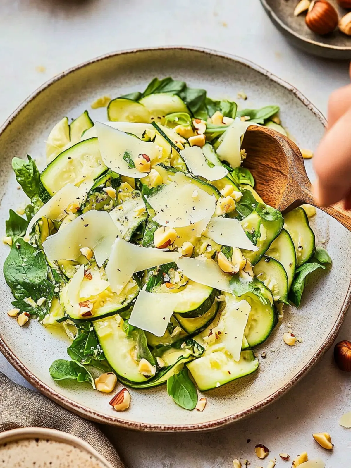 Shaved Zucchini Salad with Hazelnuts