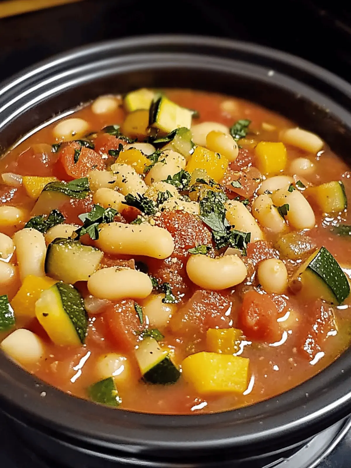 Easy Slow Cooker Vegetable Minestrone