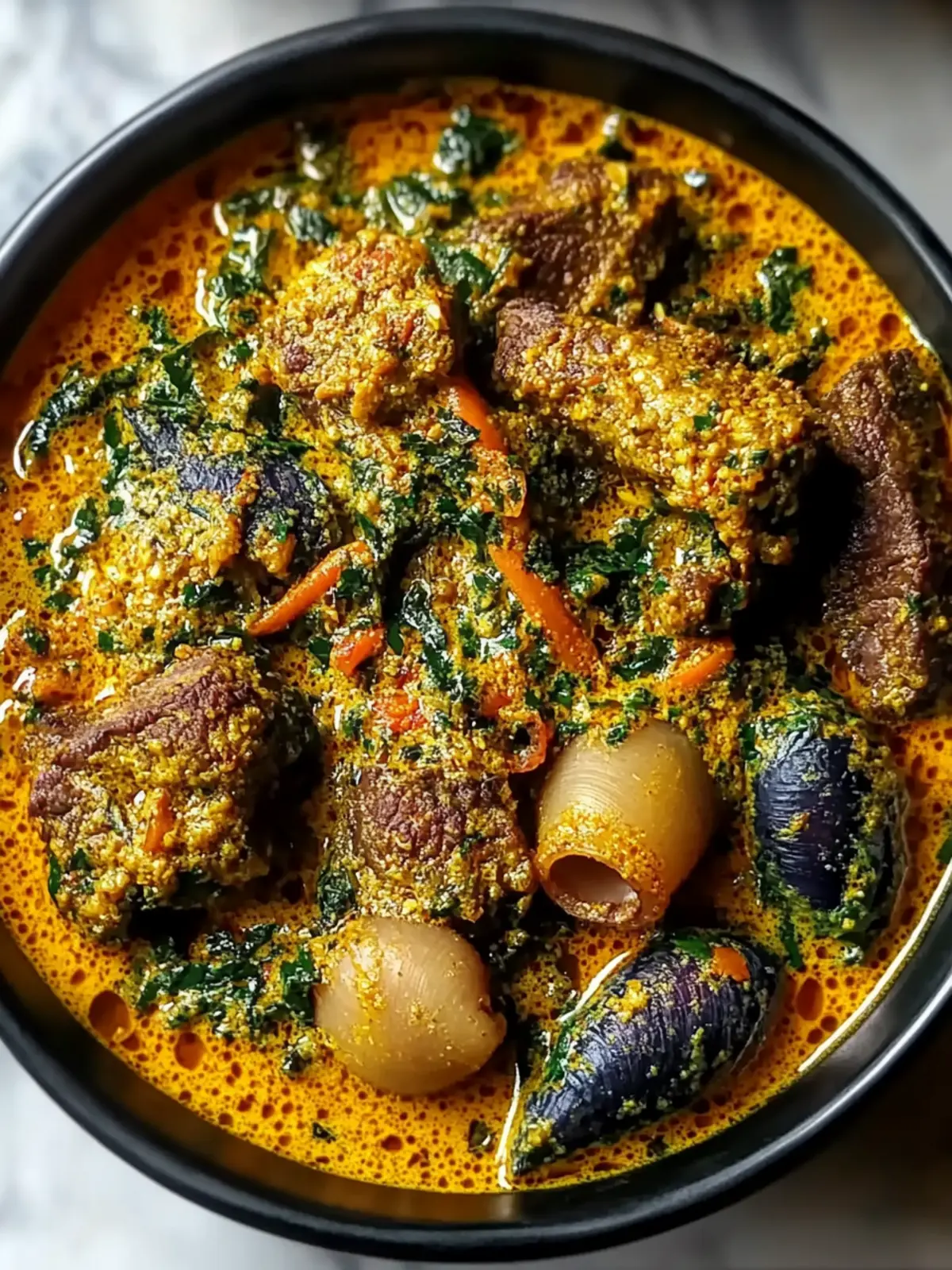 Hearty Nigerian Egusi with Beef and Periwinkles for Soulful Comfort 3 Hearty Nigerian Egusi with Beef and Periwinkles