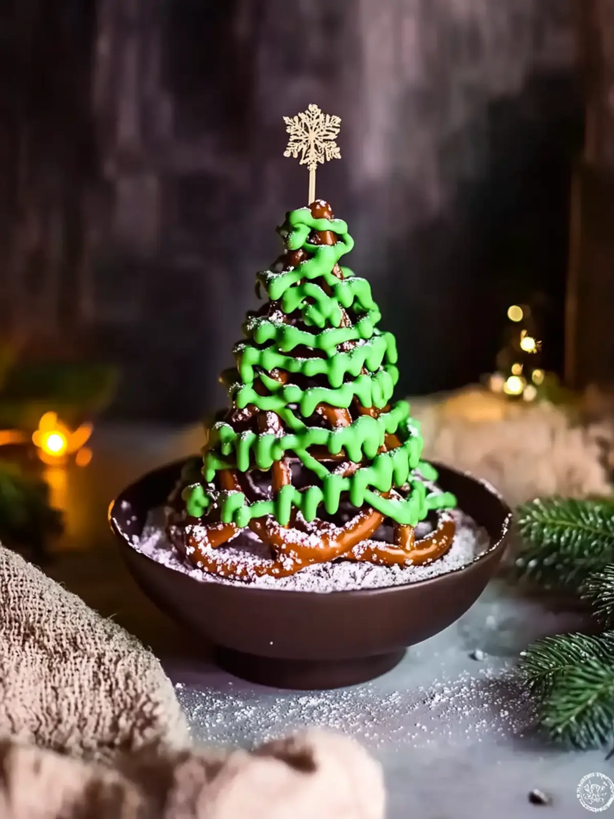 Chocolate Pretzel Christmas Tree