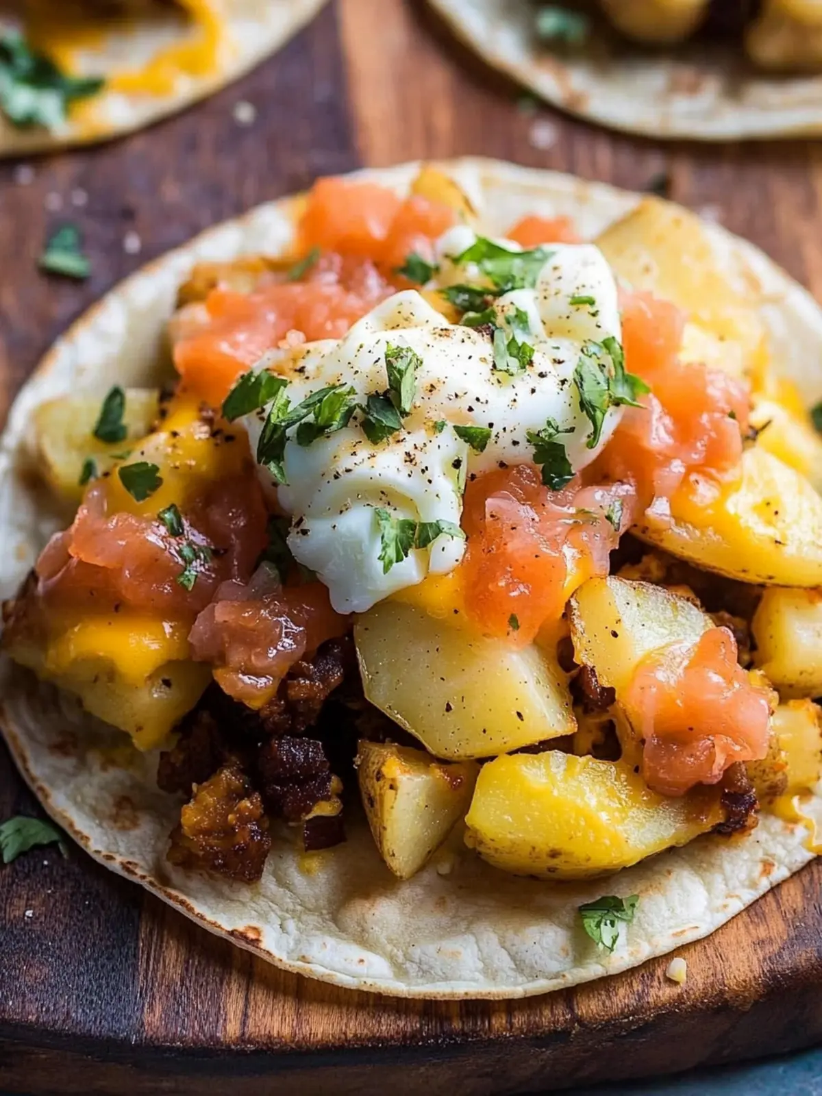 Potato, Egg, and Cheese Breakfast Tacos