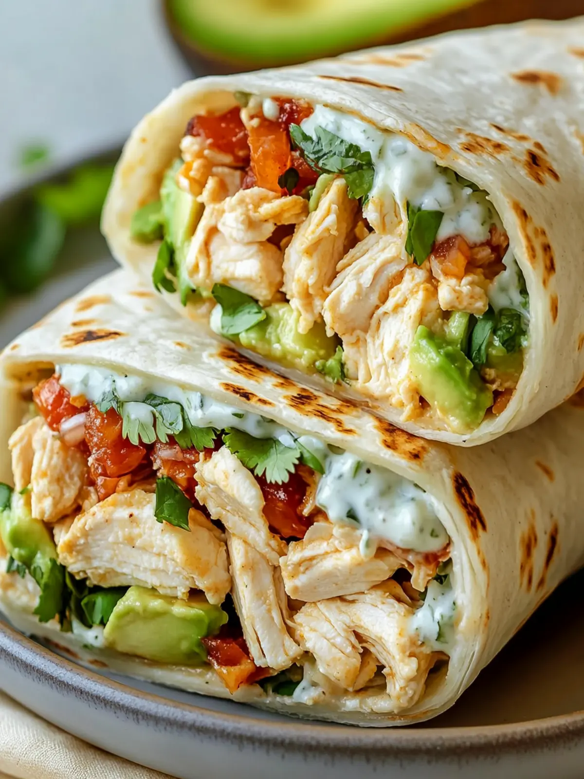 Chicken Avocado Ranch Burritos