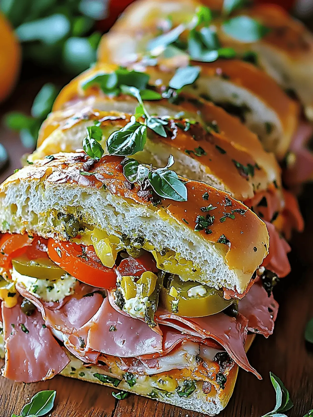 Classic Italian Muffuletta Sandwich Recipe: Picnic Perfection 2 Classic Italian Muffuletta Sandwich Recipe
