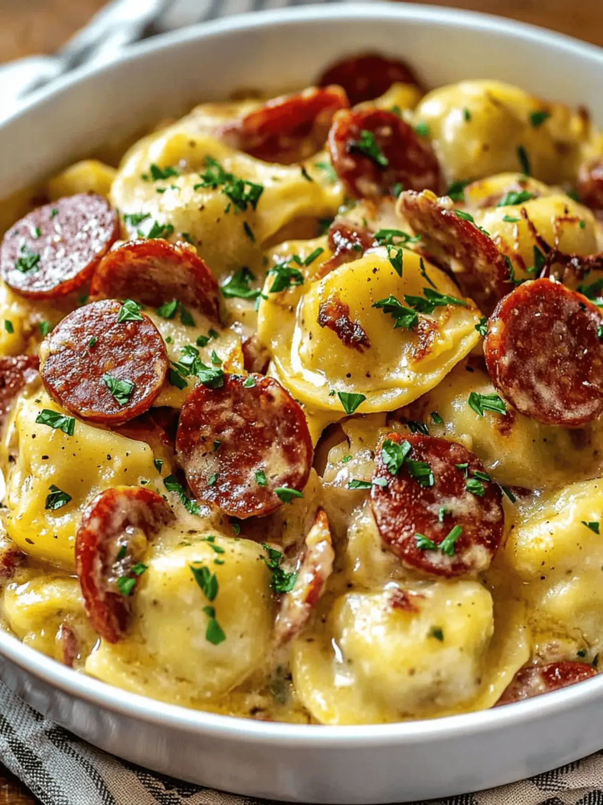 Crockpot Pierogi Casserole with Kielbasa