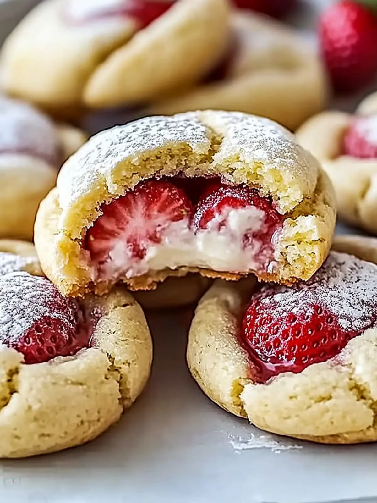 Strawberry Cheesecake Stuffed Cookies
