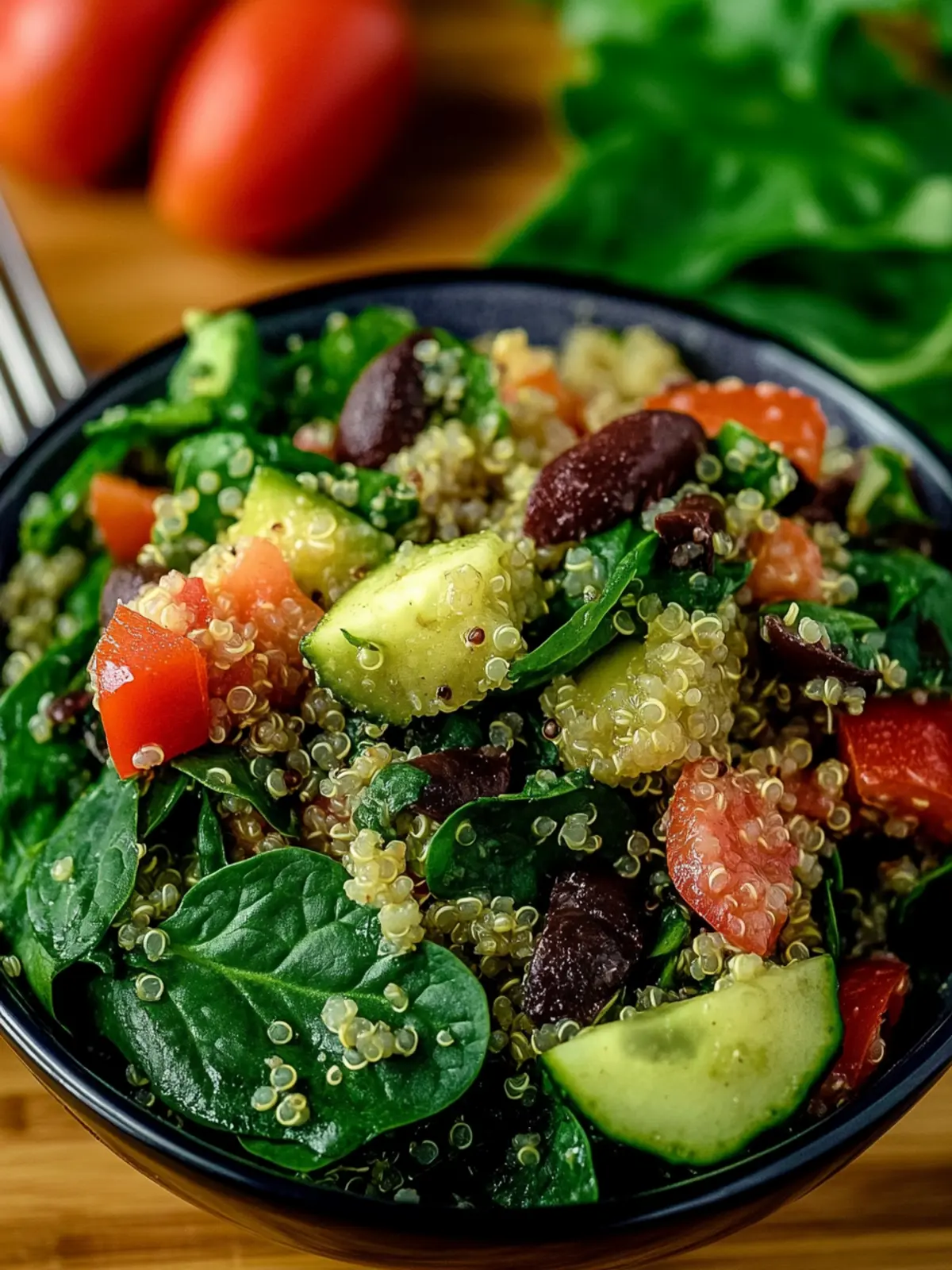 Spinach Quinoa Salad with Homemade Dressing